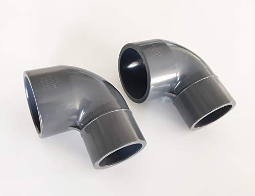 Lot de 2 Coudes réduit PVC Pression 90° / 63mm intérieur vers 50mm intérieur intérieur PN16 / Piscine et arrosage