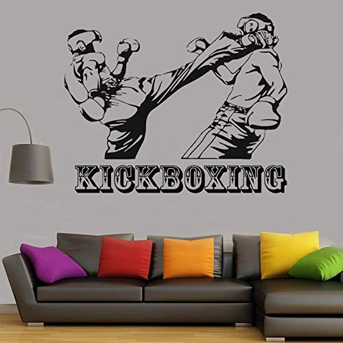 ganlanshu Kickboxen Boxen Sport Rahmen Wandtattoo Schlafzimmer Art Deco Wandbild Abnehmbare Vinyl wasserdichte Wandaufkleber 93 cm x 75 cm