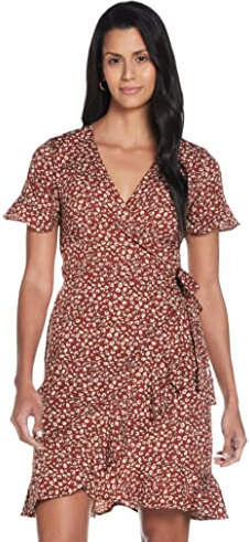 Only Femme 15206407 Robe, Aop: Henné Fleur Bicolore, 42 EU