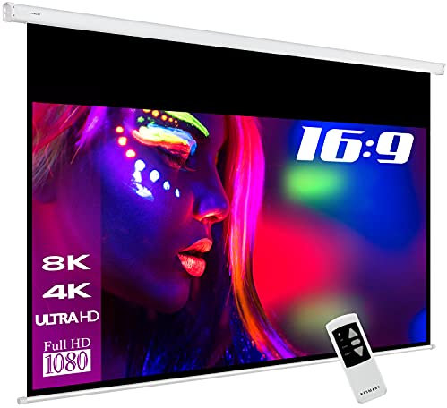 ESMART Professional MIMOTO GRAU Tageslicht-Motor-Leinwand 258 cm Bild 221 x 125 cm (100) 16:9 | Programmierbare Fernbedienung | Heimkino elektrische Beamer Projektionsleinwand Motor Leinwand