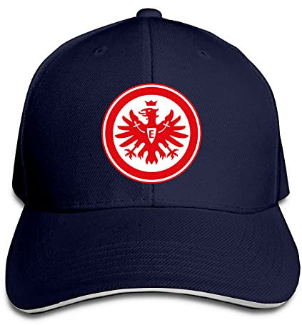 Aiier EIN-Tracht Fra-Nkfurt Logo Gebogene Krempe Cap Gedruckt Baseball Cap Sonnenblende Reisekappe Sandwich Cap Verstellbar Trucker Hut, navy, One size