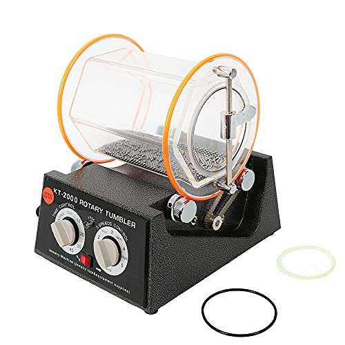 Rotary Polisher Tambour de polissage 5 vitesses réglable avec minuterie, polissage de bijoux avec tumble de rotation Capacité 5 kg