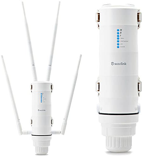 Dual-Band 2.4+5G 1200Mbps Outdoor Access Point Outdoor/Ripetitore WiFi Potente/Wireless Amplificatore WiFi/Mesh WiFi Extender (RJ45, 1xGigabit PoE LAN-Port, 802.11AC, 4 Antenne Esterne, WN572HP3)