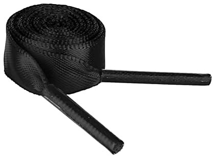 uxcell Ruban plat lacets baskets lacets pour femmes décor bricolage Noir 60cm/23.6