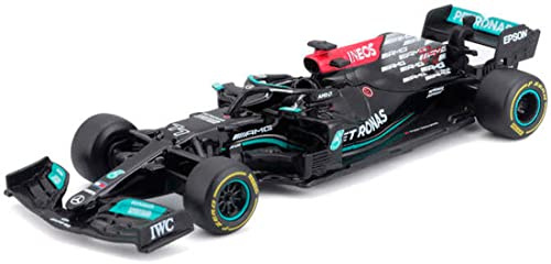 Bburago B18-38058B 1:43 F1 Mercedes AMG W12 E-Performance mit Helm-Flaschen, Verschiedene Designs und Farben