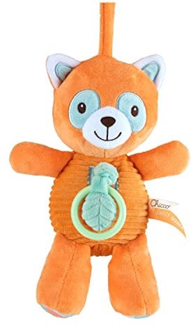 Chicco Carillon Panda Rosso, Gioco per Passeggino o Lettino, per Bambini da 0 Mesi, in Morbido Tessuto Velour, Pratico Laccetto, Melodia Twinkle Little Star, Confezione in Plastica Riciclata