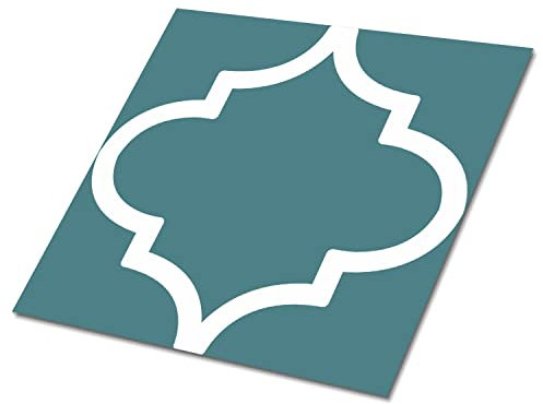 Decormat Selbstklebende Vinylfliesen Dekoartikel Aufkleber Satz von 9 Fliesen - 30x30 cm Bodenbeläge PVC Fliesenaufkleber Wandfliesen für die Küche Grün - Arabischer Stil