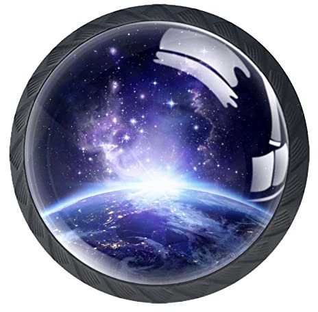 JDEZ Galaxie-Universum Set aus 4 Schränken, runden Hardware-Schubladen-Kommode-Knöpfen für Zuhause, Schlafzimmer, Küche, Esszimmer, Büro
