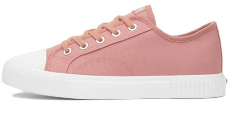 Hush Puppies Ladies Brooke Canvas Trainer, Pink, 5