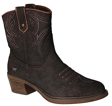 MUSTANG Damen Stiefelette Cowboy Boots Kurzschaftstiefel 1478-502, Größe:39 EU, Farbe:Grau