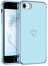 GUAGUA für iPhone SE 2022 Hülle, iPhone SE 2020 Hülle, iPhone 8/iPhone 7 Handyhülle, Cute Herz Muster Galvanisierte Kameraschutz Weich TPU Schutzhülle Dünn Case für iPhone SE 2022 (4,7'') Blau
