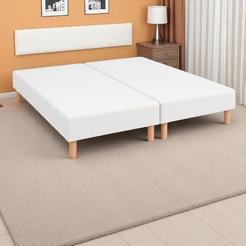 Générique Sommier Wyatt Blanc 160x200cm (2x80x200cm) Pieds Offert. Fabrication Francaise