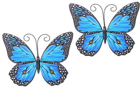 ifundom 2stücke Schmetterlinge Deko Hängend Aus Metall Wanddekor Ornamente Für Garten Terrasse Und Innenräume Handgefertigt Einfache Installation