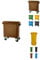 JARDIN202 - Contenedor de Basura Reciclables de Colores con Ruedas | Mango antideslizante | 1100 L (Marrón)