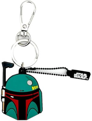 WONDEE Star Wars Mandalorian [ 2 in 1 Schlüsselanhänger + USB Stick Lustig 32gb ] Boba Fett Figuren - Offizielle Disney Star Wars Merch, Star Wars Geschenke für Kinder, Frauen und Männer