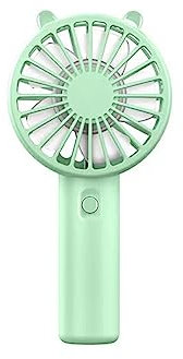 lmoikesz Ventilador de mano Ventiladores recargables USB de escritorio con base Pequeña pestaña Aire acondicionado Enfriador Dormitorio al aire libre Oficina, Verde