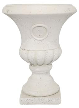 CHEMIN DE CAMPAGNE Vase médicis Jardin en béton Blanc 22 x 29.5 cm
