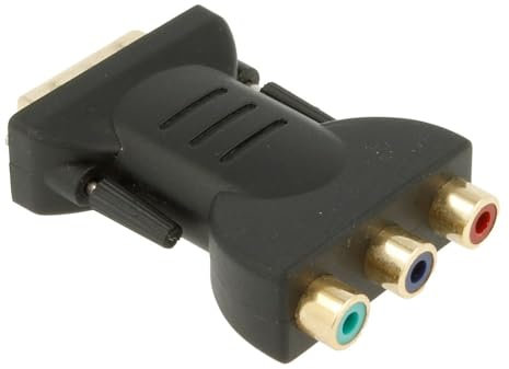 Adaptateur DVI-I (18+5) Mâle vers 3 RCA Femelle, Noir