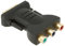 REY Adattatore DVI-I (18+5) maschio a 3RCA femmina, Nero