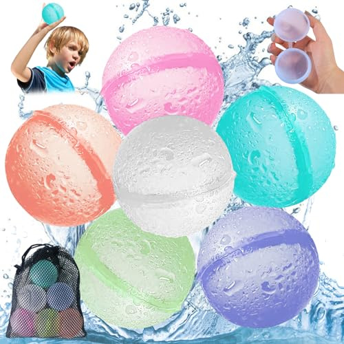 Mecctuck 6 piezas bombas de agua, pelota de agua para niños, globos de agua coloridos, material de silicona, pelota de agua pequeña para piscina, juguete de baño, juguete de jardín, piscina infantil