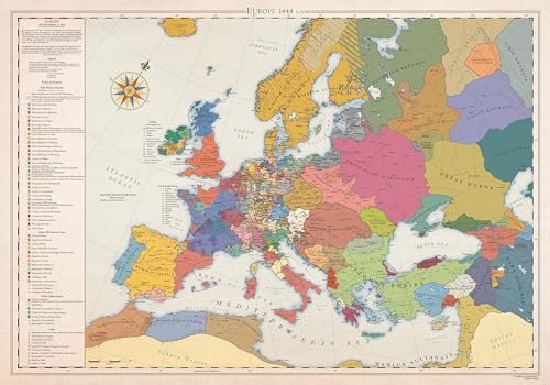 Europa 1444, Historische Karte (100x70cm)