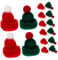 ORFOFE 24st Mini-mütze Mini-weinflaschenhut Partyzubehör Weinflaschenverzierung Weihnachtsbaumschmuck Weihnachtspuppenhut Weinflaschenabdeckung Kleine Weihnachtsmannmütze Puppenhüte Garn