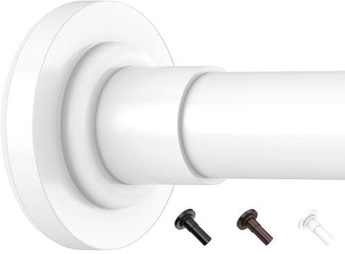 Yeabett Asta per tende senza foratura, 48 – 154,9 cm, asta telescopica per tende, colore bianco