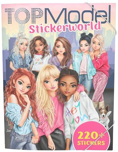 Depesche 13423 TOPModel Stickerworld - Stickerbuch mit 16 detaillierten Hintergrundseiten und 6 Seiten Accessoire Aufklebern