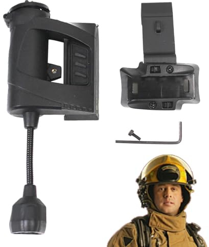 JINGLING Feuerwehr-Stirnlampe, Sicherheitshelm-Taschenlampe, seitliche Montage - LED-Feuerwehrlichter für Ausrüstung mit Schienenbasis und flexiblem Hals | Rettungslampe