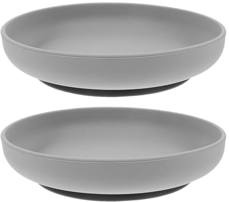 UTHCLO Elderly Plate Suction Cup 2pcs High Sides Unbreakable Divided Plates for Disabled