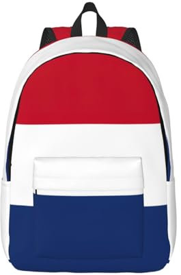 lootpe Laptop-Reiserucksack mit niederländischer Flagge, lässiger Tagesrucksack, College-Tasche, Rucksack für Herren und Damen, Schwarz, Small