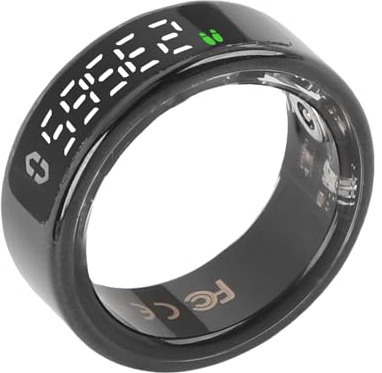 Qudinip Smart Ring with Display Screen, Fitness Tracker for Sports Running Hiking Cycling, 50m, Camera Control, (ID 21.5mm / 0.85in)