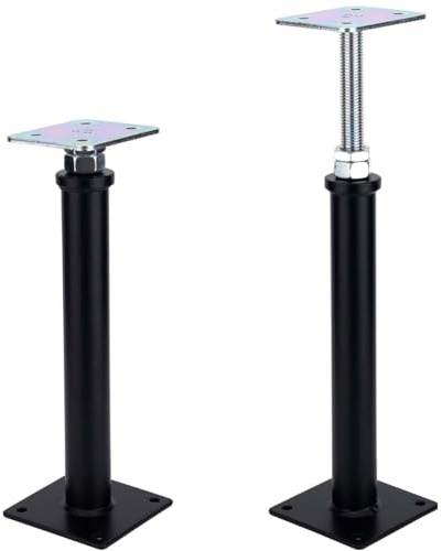 2 Stück pfostenstütze höhenverstellbar, Einstellbar Bereich 320-420mm, Verzinkter Stahl Verstellbar Pfostenträger für Zäune, Unterstände, Pergolen, Carports, Bauarbeiten