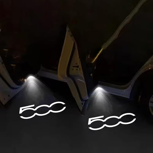 R-timer 2 Stück LED Autotür Licht Projektor passend für FIAT 500 500x Ducato Tipo Panda Bravo Doblo Stilo, Kabellose Einstiegsbeleuchtung, HD Logo Türbeleuchtung, Einfache Montage Zubehör