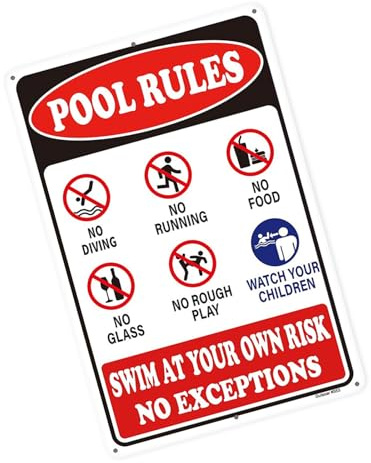 CAZSTYK Panneau d'affichage de piscine antirouille pour des messages d'avertissement clairs dans diverses conditions d'équipement