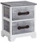 CARO-Möbel Nachttisch Salerno Nachtschrank Nachtkommode, mit 2 Schubladen in weiß grau, Shabby Chic Vintage Look