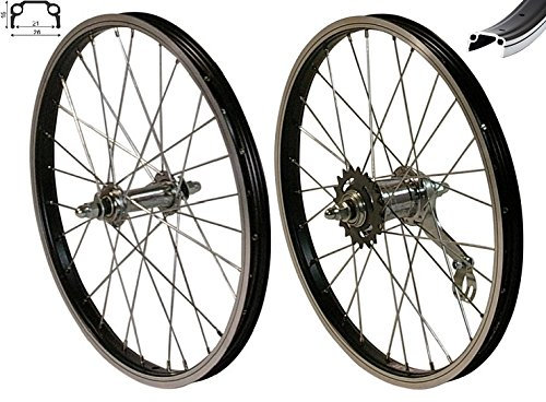 Redondo 18 Zoll Laufrad Set Hinterrad Vorderrad Felge Schwarz Rücktritt Bremse