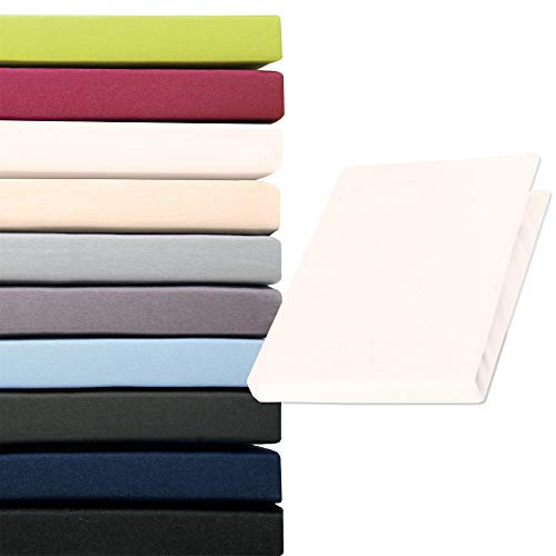 aqua-textil Pur Topper Spannbettlaken 180x200-200x200 cm Schnee weiß Boxspringbett Topperlaken 160g/qm Mako Baumwolle