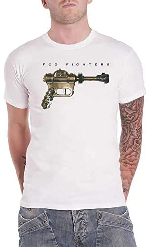 Foo Fighters Herren T-Shirt Ray Gun weiß