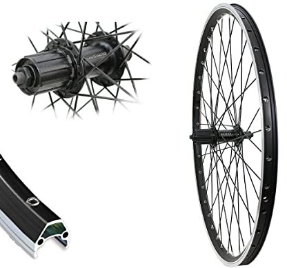 26 Zoll Hinterrad Shimano schwarz 8,-9,-10 Fach V-Brake Laufrad Hohlkammer 26 Bärwinkels