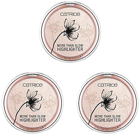 Catrice More Than Glow Highlighter, n° 020 Supreme Rose Beam, rose, intense, métallique, scintillant, vegan, sans microplastiques, sans nanoparticules, lot de 3 (3 x 5,9 g)