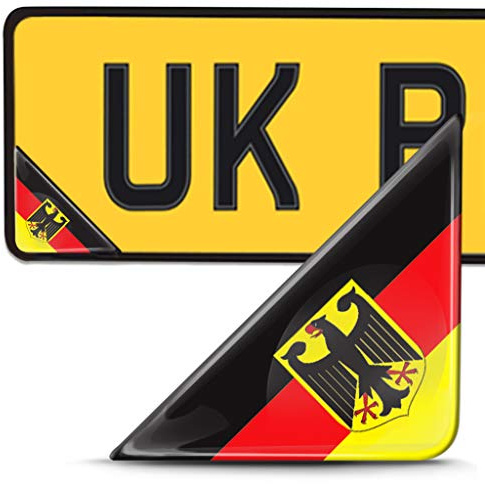 Biomar Labs Deutschland Auto Flagge Aufkleber 3D Doming 2er Set F 140 Z