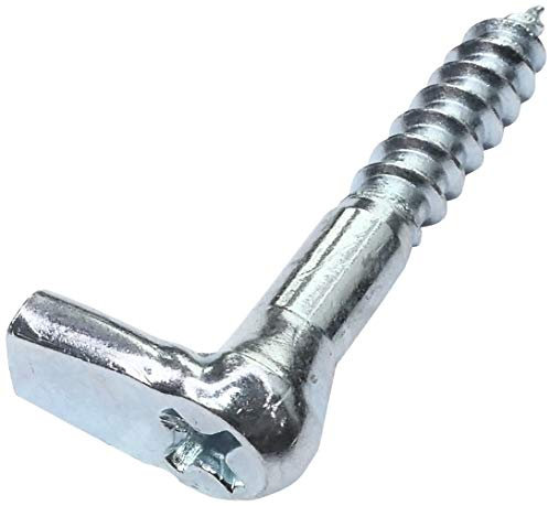 AERZETIX - C47892 - Satz mit 20 Scharniere schrauben mit kreuz aussparung Ø5.2x40mm - L förmiger haken - holzschraube mit gewinde - Ösenhakenhalterung