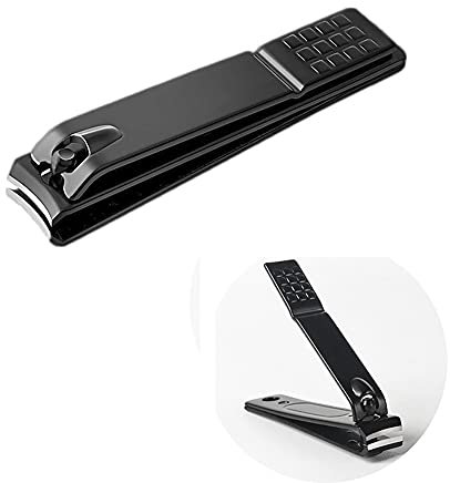 KORQU Nail Clippers, Made with Heavy Duty Stainless Steel, Sharp Nail Trimmer Pedicure for Thick Fingernail Toenail Men Women - Black