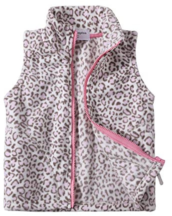 Mud Kingdom Gilet in Pile Leggero Invernale per Bambina Caldo 2 Anni Leopard Rosa