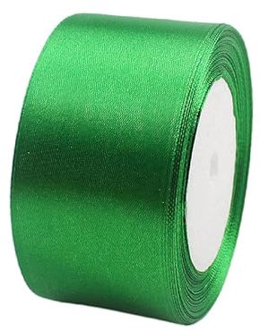 POPOYU Satinband Grün 50mm, 23 Meters Dekoration Präsent Geschenkband breit Schleifenband, Stoffband für kleid Hochzeit, Taufe und Geburtstag Geschenke,Satin Dekoband, Deko Band Geschenkverpackung