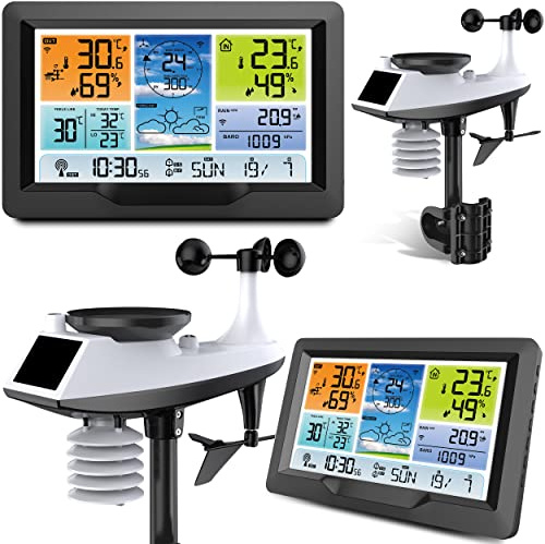 BERDSEN Wetterstation mit Display BD-905 Außen- und Innentemperaturmessung Snooze-Alarmfunktionen Batteriespeisung Zeitsynchronisation Graphit