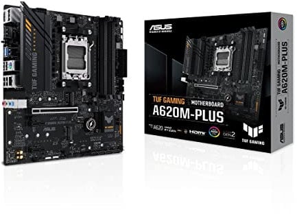 ASUS TUF Gaming A620M-PLUS Placa Base Micro-ATX AMD A620 (2.5Gb Ethernet, 2 x DisplayPort, HDMI, USB 3.2 Gen 1, USB 3.2 Gen 1 Type-C Frontal, BIOS Flashback, cancelación de Ruido, Arua Sync), Negro