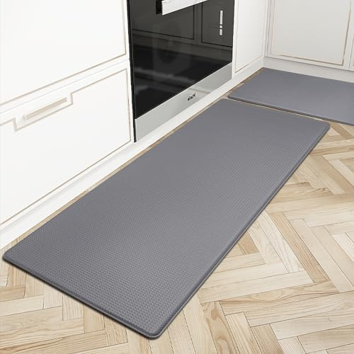 Artnice Anti Fatigue Mat for Standing Desk 2 PCS, Standing Mat for Desk | Kitchen Memory Foam Floor Mats, Kitchen Floor Mats Cushioned Anti Fatigue for Work Station, Kitchen, Laundry (Grey)