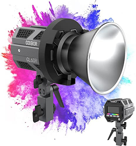 COLBOR CL60R 65W RGB Full Color Video Light 2700-5600K CRI97+ App Control Support PD Power Bank Daylight APP Control for Live Streaming Camera Recording